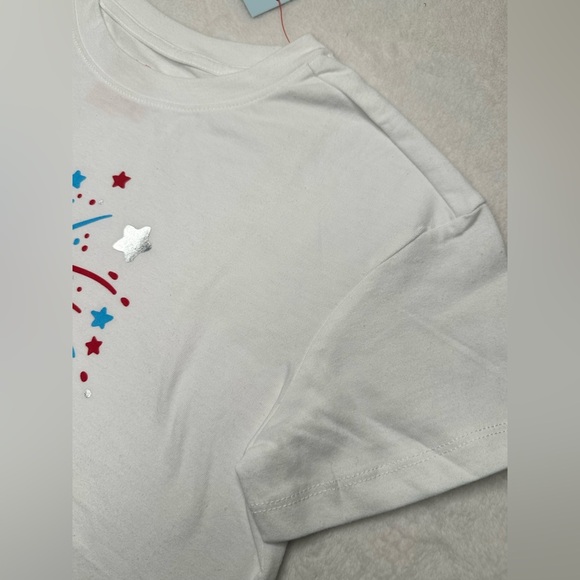 Cat and Jack Girls Size XS (14) Sequin Shirt 4th of July Stars Red Blue White - Picture 4 of 6